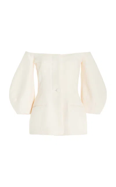 Shop Gabriela Hearst Sawyer Jacket In Silk Wool In Ivory