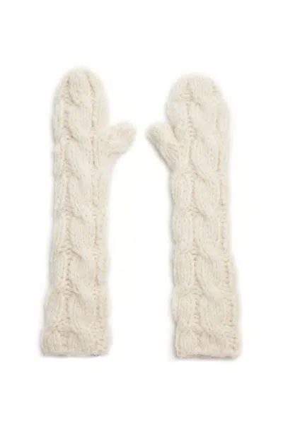 Shop Gabriela Hearst Scarlett Knit Mittens In Ivory Welfat Cashmere