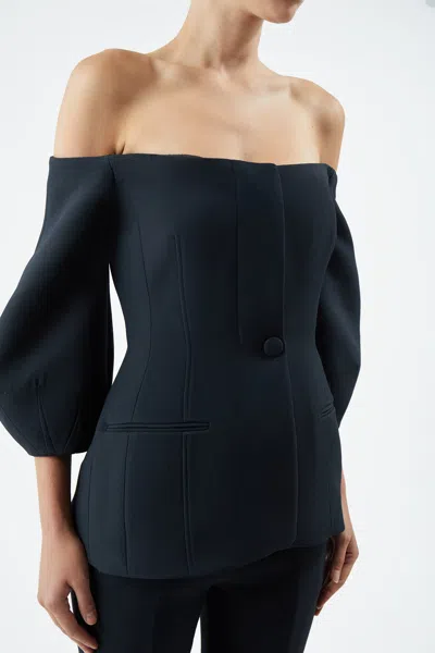 Shop Gabriela Hearst Sawyer Jacket In Silk Wool In Black