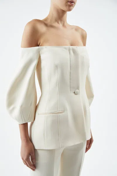 Shop Gabriela Hearst Sawyer Jacket In Silk Wool In Ivory