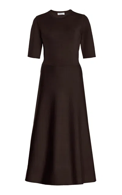 Gabriela Hearst Seymore Knit Dress In Chocolate Cashmere Wool With Silk In Chocolate