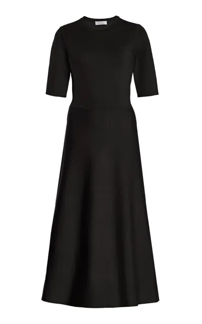 Gabriela Hearst Seymore Flared-hem Wool-blend Maxi Dress In Black