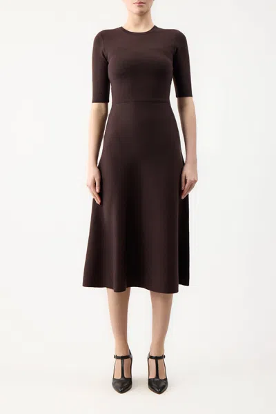 Gabriela Hearst Seymore Knit Dress In Chocolate Cashmere Wool With Silk In Chocolate