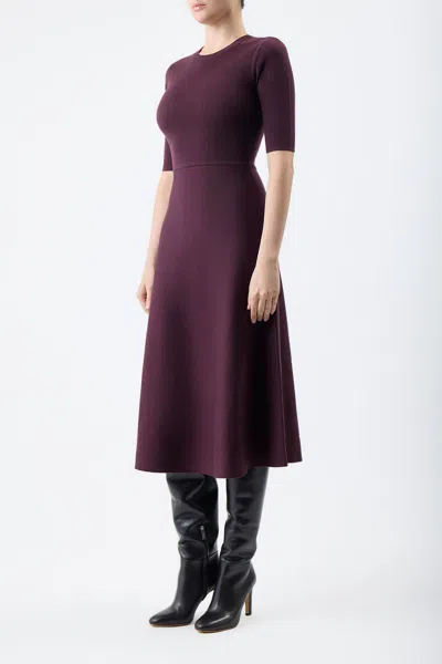 Shop Gabriela Hearst Seymore Knit Dress In Deep Bordeaux Cashmere Wool With Silk