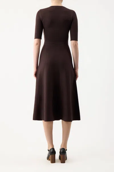 Gabriela Hearst Seymore Knit Dress In Chocolate Cashmere Wool With Silk In Chocolate
