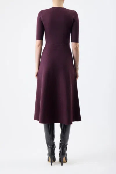 Shop Gabriela Hearst Seymore Knit Dress In Deep Bordeaux Cashmere Wool With Silk