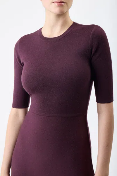 Shop Gabriela Hearst Seymore Knit Dress In Deep Bordeaux Cashmere Wool With Silk