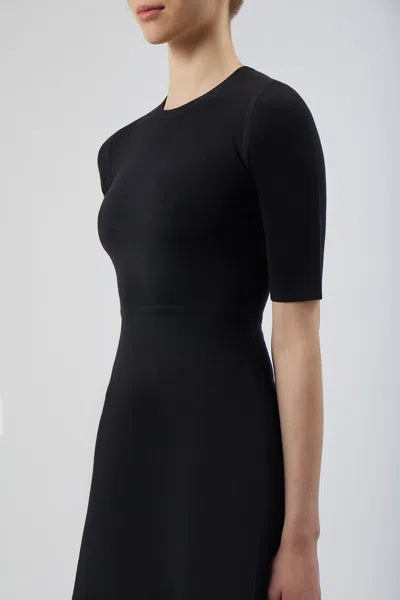 Gabriela Hearst Seymore Flared-hem Wool-blend Maxi Dress In Black