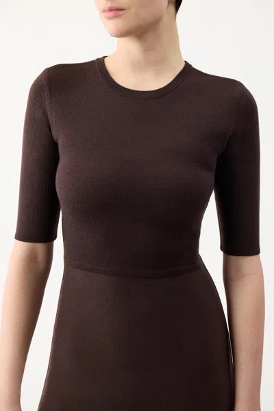 Gabriela Hearst Seymore Knit Dress In Chocolate Cashmere Wool With Silk In Chocolate