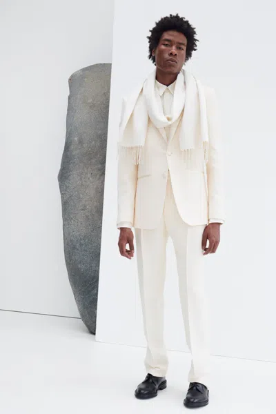 Gabriela Hearst Simons Pant In Ivory Silk Wool Cady In White