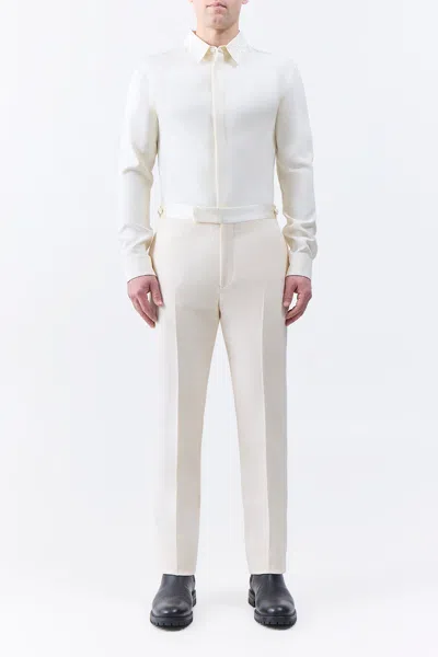 Gabriela Hearst Simons Pant In Ivory Silk Wool Cady In White