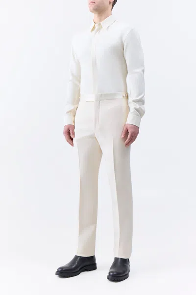 Gabriela Hearst Simons Pant In Ivory Silk Wool Cady In White