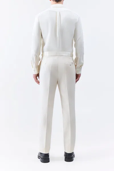 Gabriela Hearst Simons Pant In Ivory Silk Wool Cady In White