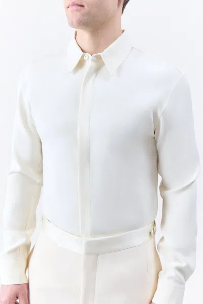 Gabriela Hearst Simons Pant In Ivory Silk Wool Cady In White