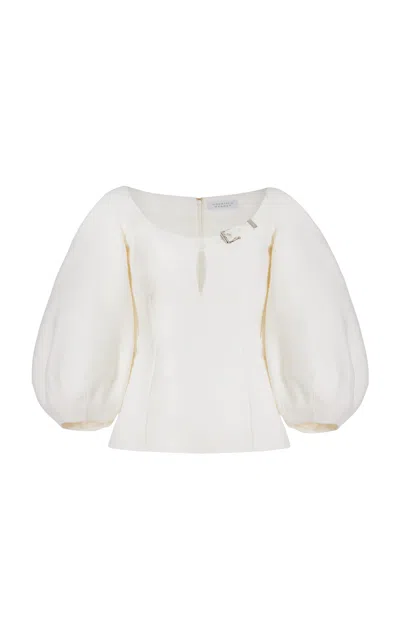 Gabriela Hearst Siro Sequin Top In Ivory Wool In Ivory