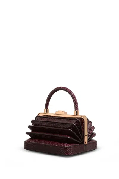 Gabriela Hearst Small Diana Bag In Bordeaux Snakeskin In Bordeaux