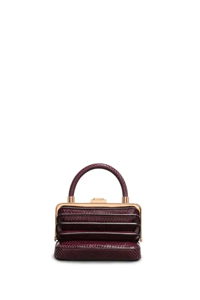 Gabriela Hearst Small Diana Bag In Bordeaux Snakeskin In Bordeaux