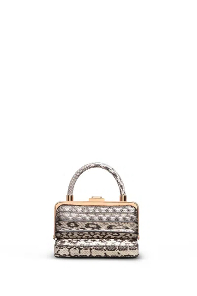 Gabriela Hearst Small Diana Bag In Black & Ivory Snakeskin In Black/ivory