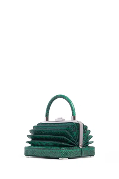 Gabriela Hearst Small Diana Bag In Emerald Snakeskin In Emerald