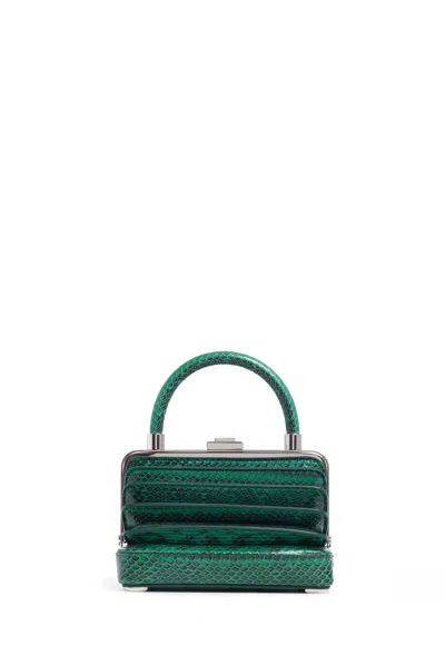 Gabriela Hearst Small Diana Bag In Emerald Snakeskin In Emerald