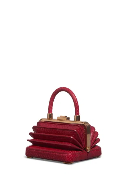 Gabriela Hearst Small Diana Bag In Red Snakeskin In Red