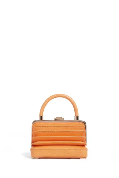 Gabriela Hearst Small Diana Bag In Fluorescent Orange Snakeskin In Fluorescent Orange