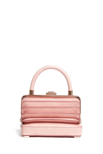 Gabriela Hearst Small Diana Bag In Pink Snakeskin In Pink