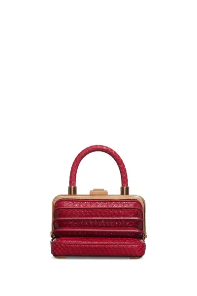 Gabriela Hearst Small Diana Bag In Red Snakeskin In Red