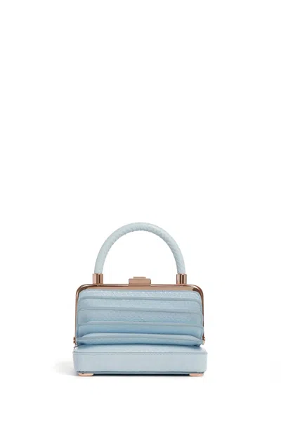 Shop Gabriela Hearst Small Diana Bag In Light Blue Snakeskin