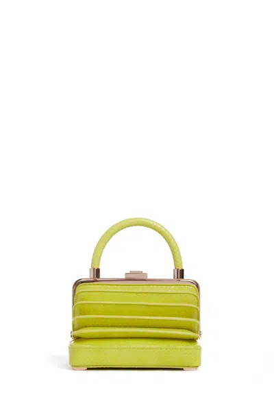 Gabriela Hearst Small Diana Bag In Lime Adamite Snakeskin In Lime Adamite