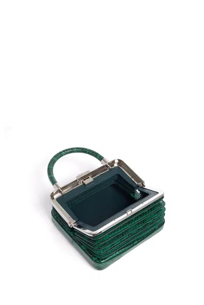 Gabriela Hearst Small Diana Bag In Emerald Snakeskin In Emerald