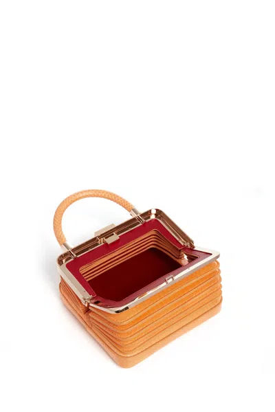 Gabriela Hearst Small Diana Bag In Fluorescent Orange Snakeskin In Fluorescent Orange