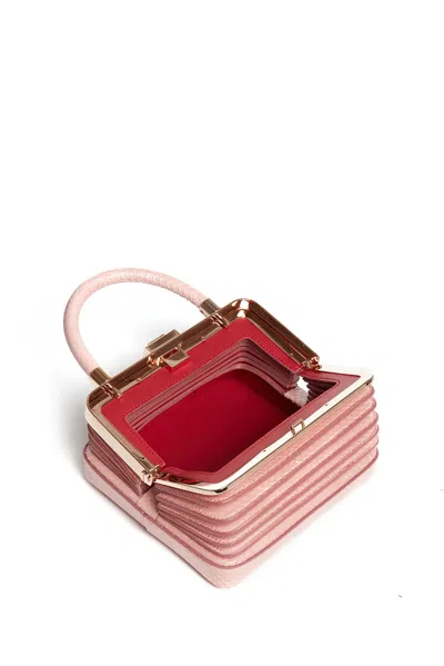 Gabriela Hearst Small Diana Bag In Pink Snakeskin In Pink