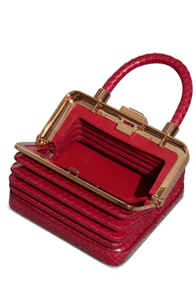 Gabriela Hearst Small Diana Bag In Red Snakeskin In Red