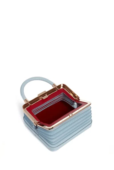 Gabriela Hearst Small Diana Bag In Light Blue Snakeskin In Light Blue