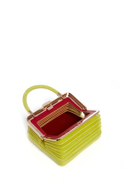 Gabriela Hearst Small Diana Bag In Lime Adamite Snakeskin In Lime Adamite