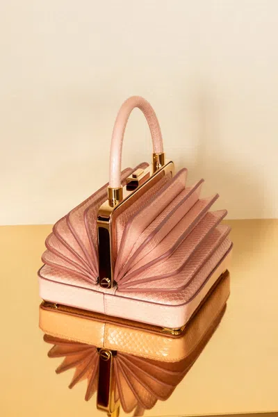 Gabriela Hearst Small Diana Bag In Pink Snakeskin In Pink