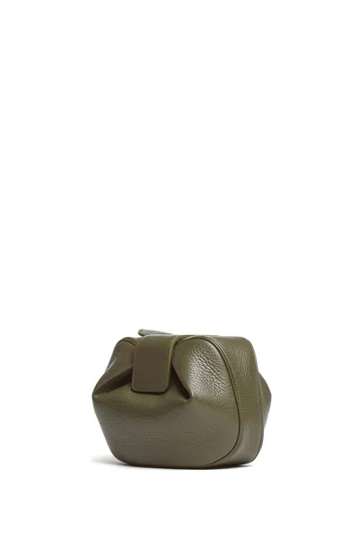 Shop Gabriela Hearst Soft Demi Clutch In Olive Leather