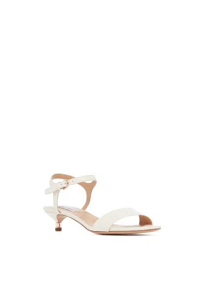 Shop Gabriela Hearst Soraya Low Heel Sandal In Cream Leather