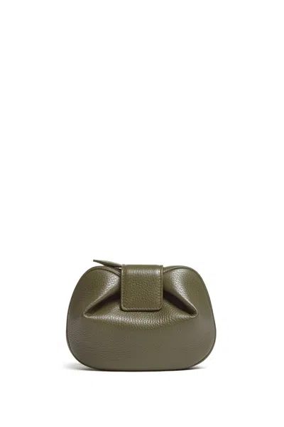 Shop Gabriela Hearst Soft Demi Clutch In Olive Leather