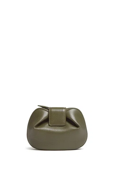 Gabriela Hearst Soft Demi Clutch In Olive Leather In Olive