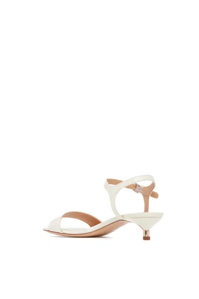 Shop Gabriela Hearst Soraya Low Heel Sandal In Cream Leather