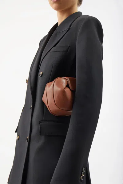 Shop Gabriela Hearst Soft Demi Clutch In Cognac Nappa Leather