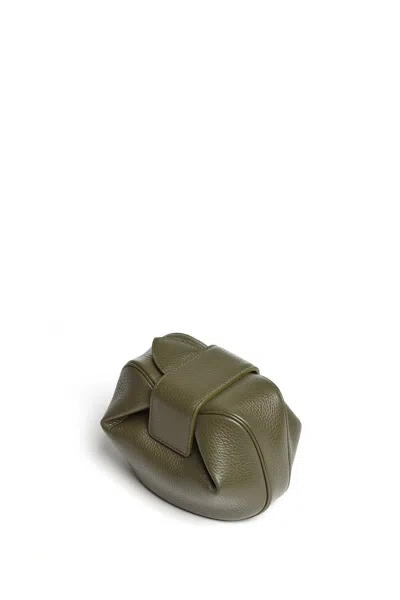 Shop Gabriela Hearst Soft Demi Clutch In Olive Leather