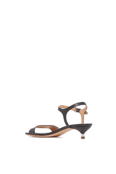 Gabriela Hearst Soraya Low Heel Sandal In Black Leather In Black