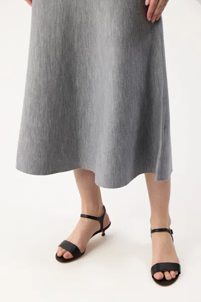 Gabriela Hearst Soraya Low Heel Sandal In Black Leather In Black