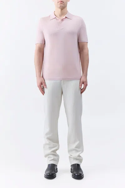 Gabriela Hearst Stendhal Knit Short Sleeve Polo In Blush Cashmere In Blush