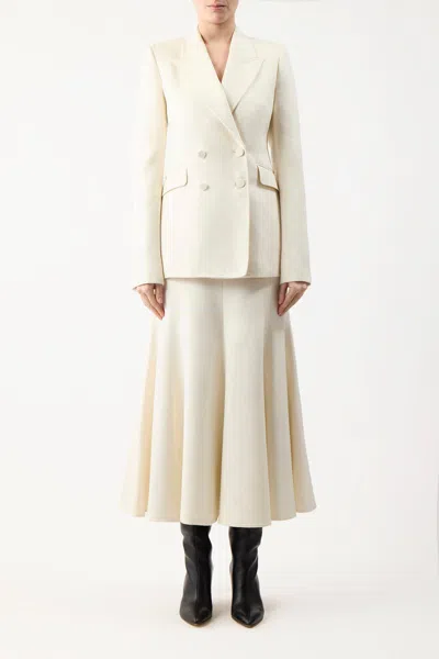 Shop Gabriela Hearst Stephanie Blazer In Ivory Winter Silk