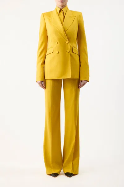 Shop Gabriela Hearst Stephanie Blazer In Golden Birch Superfine Wool