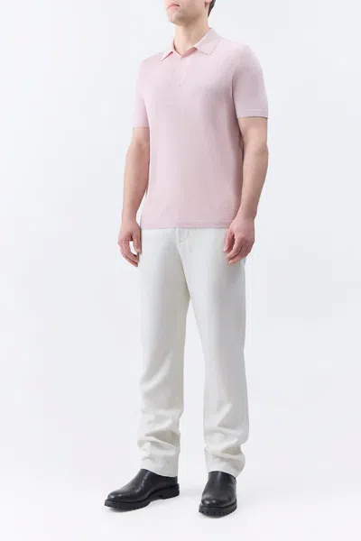 Gabriela Hearst Stendhal Knit Short Sleeve Polo In Blush Cashmere In Blush